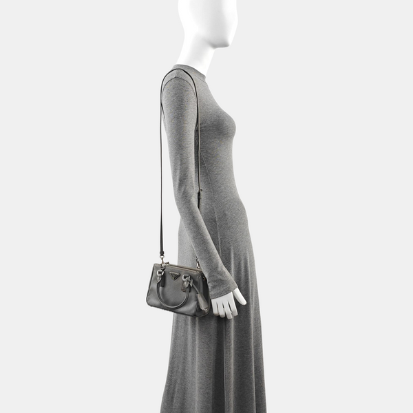 Galleria Super Mini Saffiano Calfskin Gray