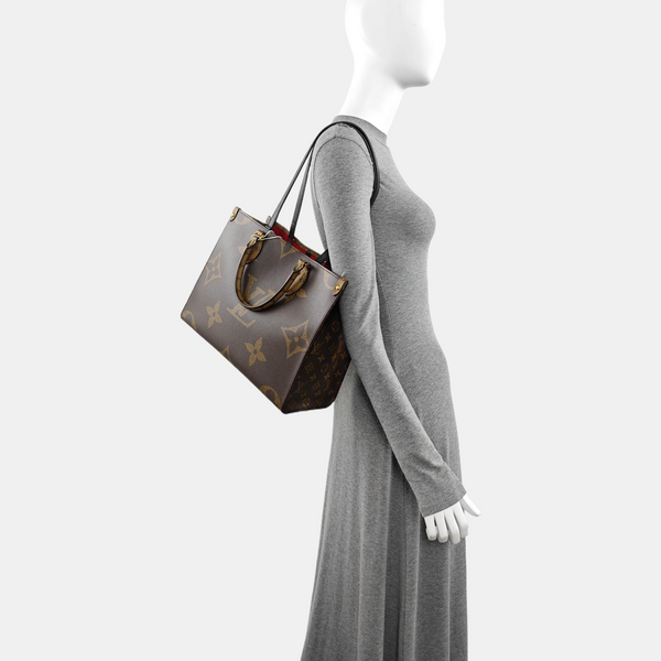 ONTHEGO MM Monogram Coated Canvas Brown