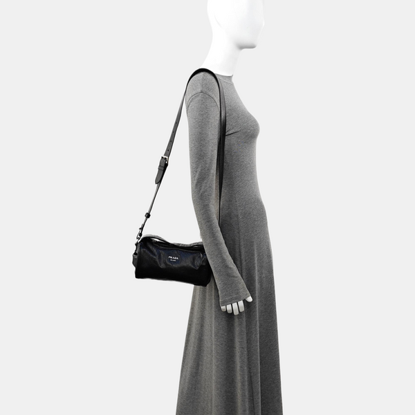 Calfskin Shoulder Bag Black