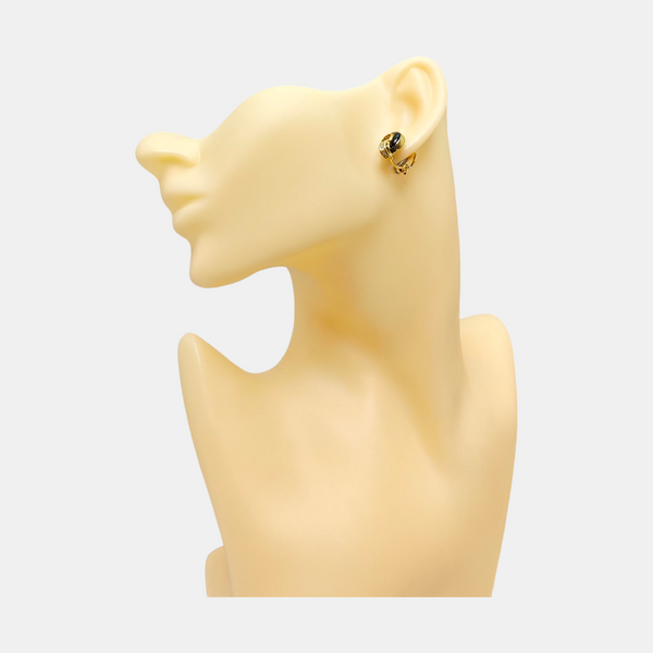 Metal Black Clip On Earrings