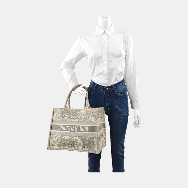 Book Tote Medium Canvas Gray