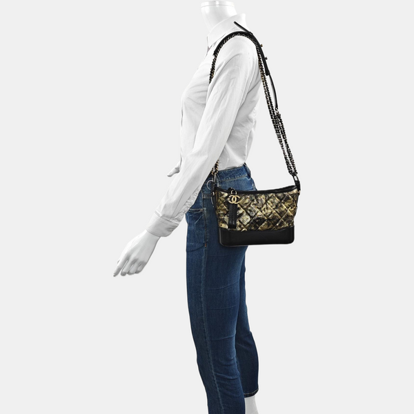 GABRIELLE Small Quilted Lambskin Gold