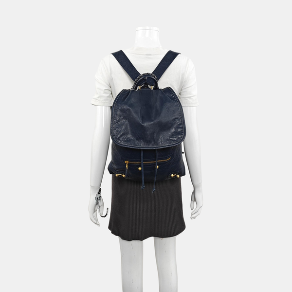 Authenticated pre-owned Classic Metallic Edge City Calfskin Blue - Backpack at Looply