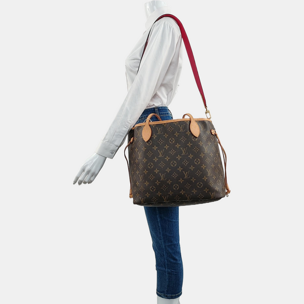 NEVERFULL INSIDE OUT MM Monogram Fabric Red