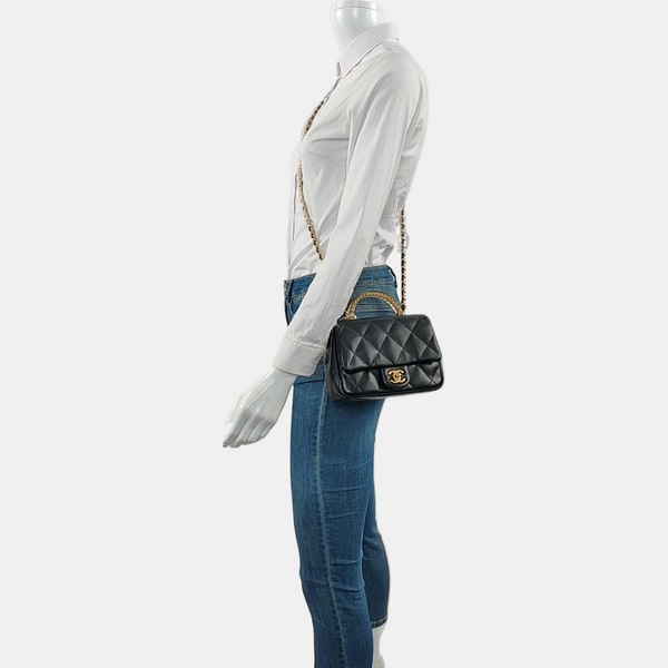 Mini Quilted Lambskin Black