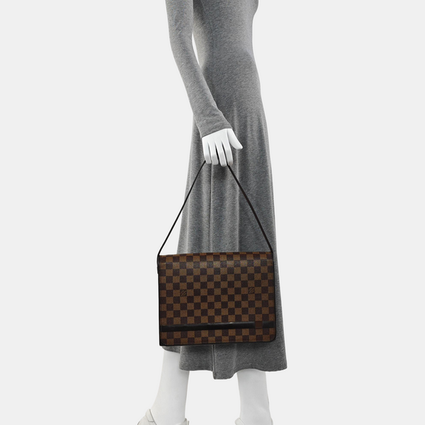 TRIBECA Damier Ebene Coated Canvas Brown