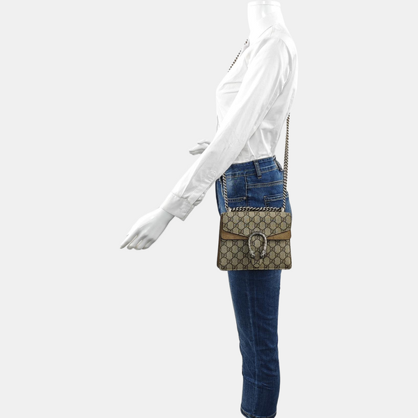 Dionysus Mini Monogram Coated Canvas Beige