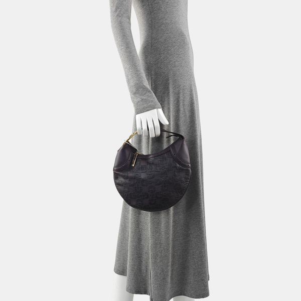 Calfskin Top Handle Bag Purple