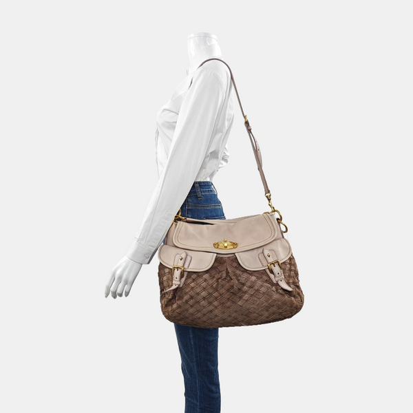 Suede Shoulder Bag Beige