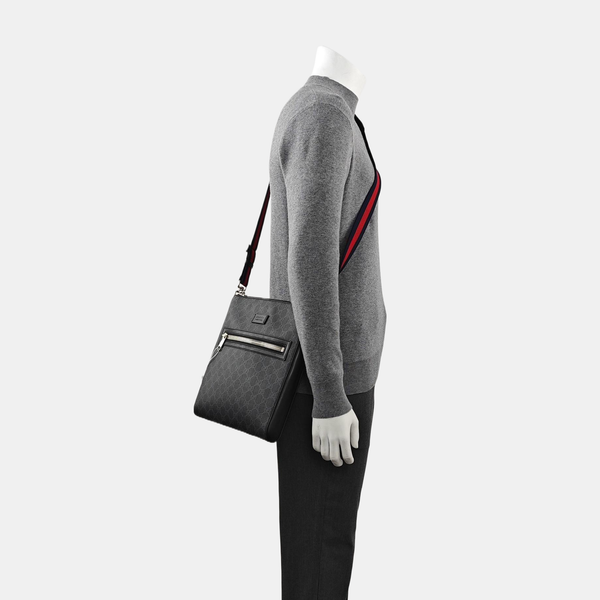 Monogram Coated Canvas Shoulder Bag Black