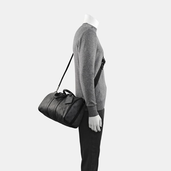 KEEPALL 35 Monogram Coated Canvas Black