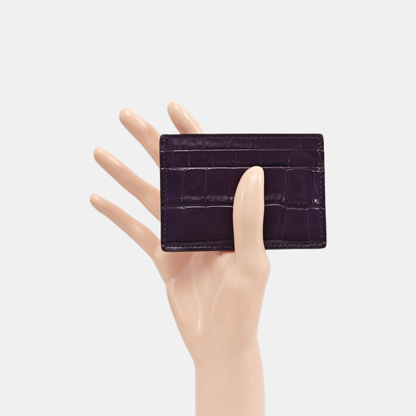 Leather Card Holder Purple