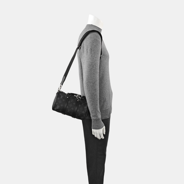 KEEPALL 25 Monogram Coated Canvas Black