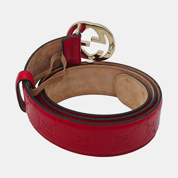 Leather Belt Red