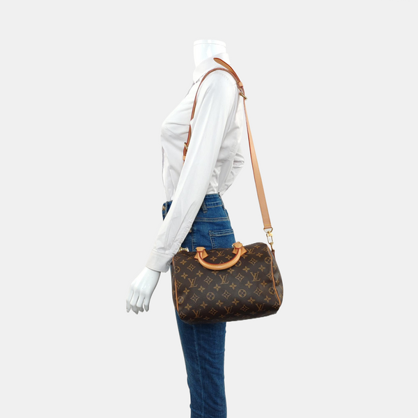 Speedy 25 Lona revestida Monogram marrón