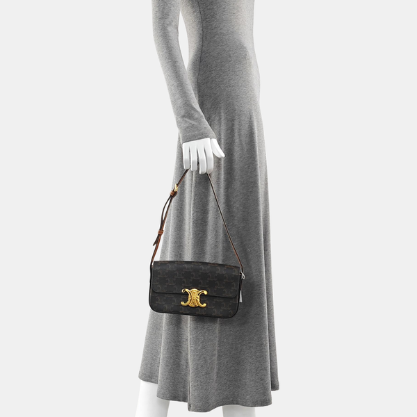 TRIOMPHE Small Coated Canvas Brown