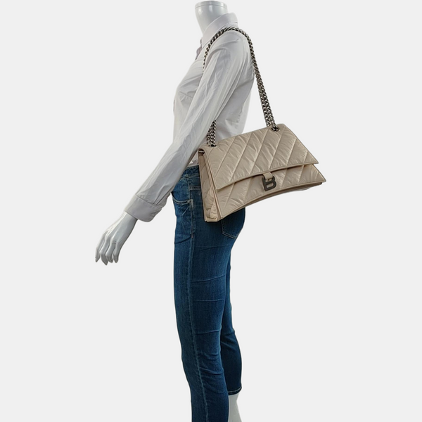 Crush Medium Quilted Calfskin Beige