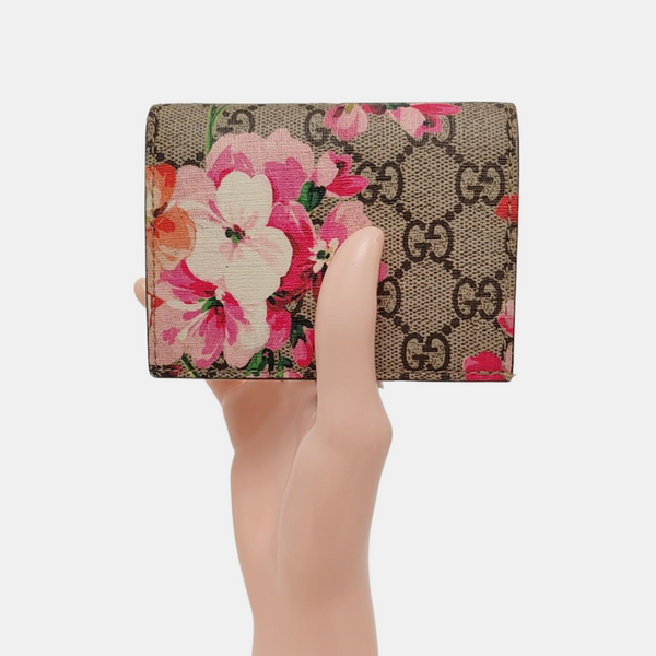 GG Blooms Monogram Coated Canvas Beige Wallet