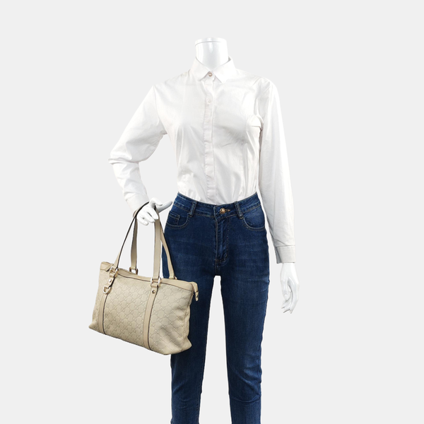 Abbey Monogram Calfskin White