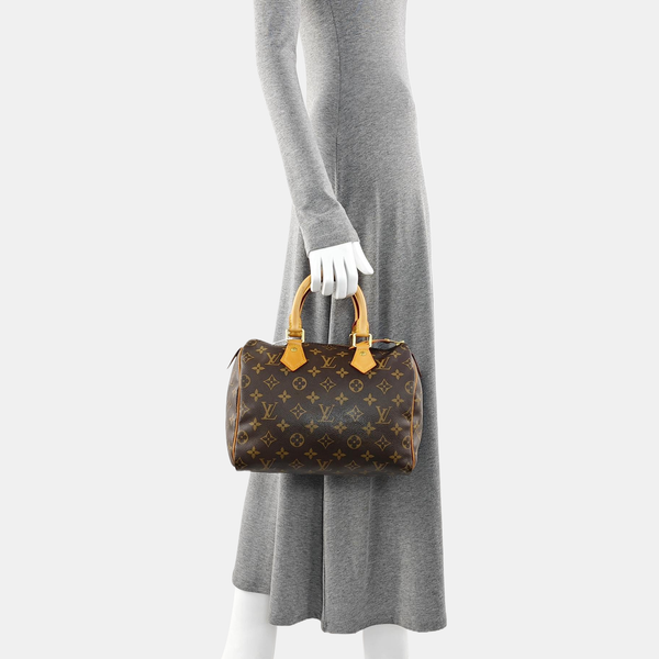 SPEEDY 25 Monogram Coated Canvas Brown