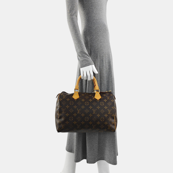 SPEEDY 30 Monogram Coated Canvas Brown