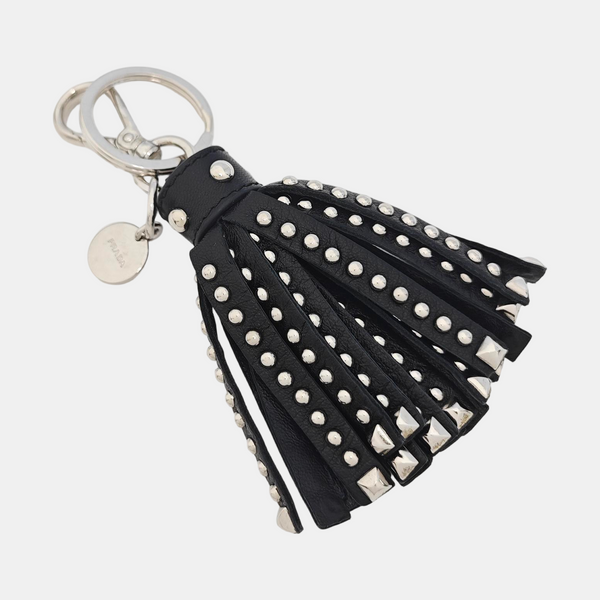 Leather Bag Charm Black