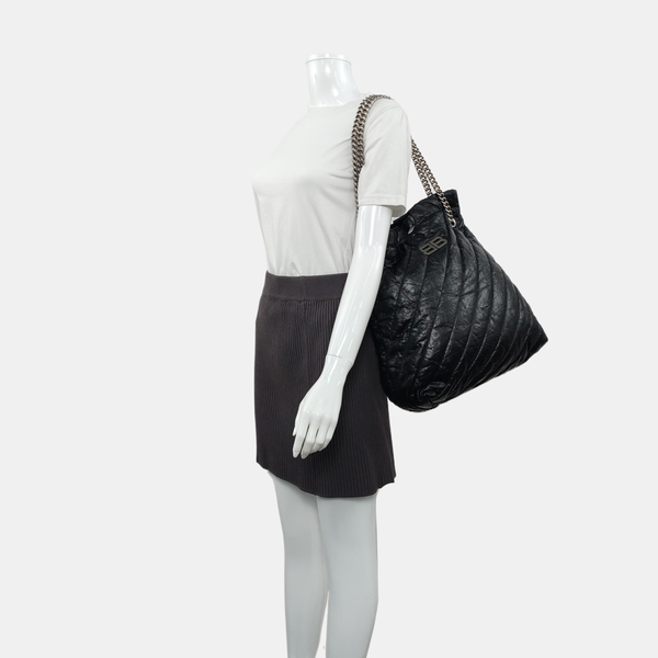 Crush Medium Quilted Calfskin Black
