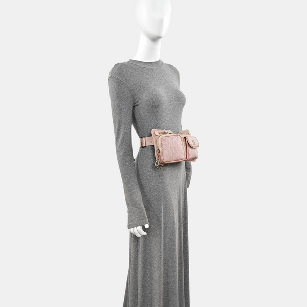 Oblique Canvas Belt Bag Pink