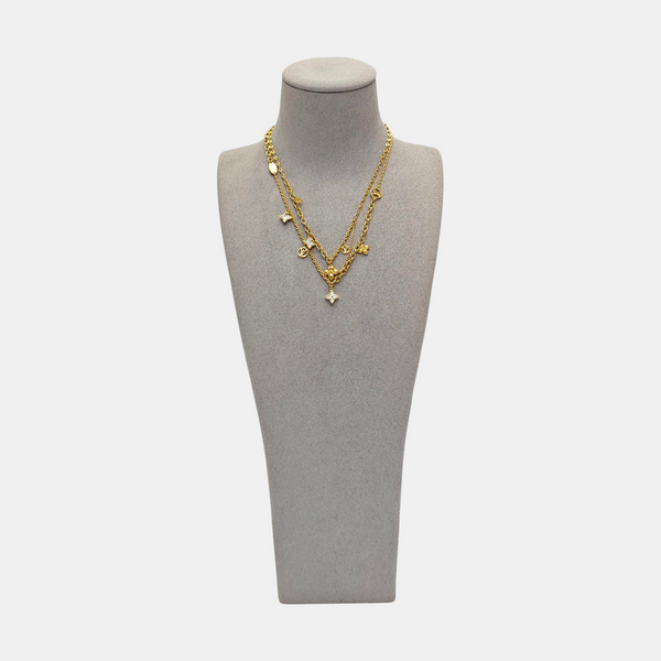 BLOOMING STRASS Metal Gold Necklace