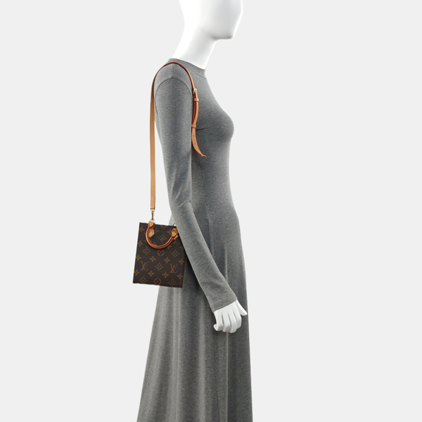 SAC PLAT Mini Monogram Coated Canvas Brown