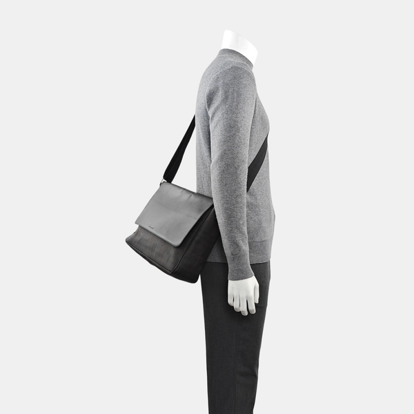 Coated Canvas Shoulder Bag Brown