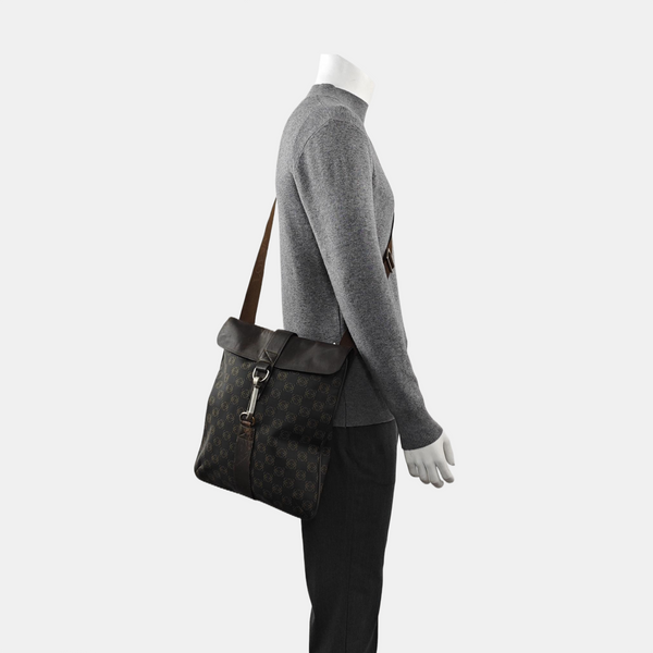 Coated Canvas Shoulder Bag Black