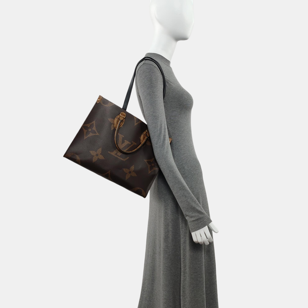 ONTHEGO MM Monogram Coated Canvas Brown