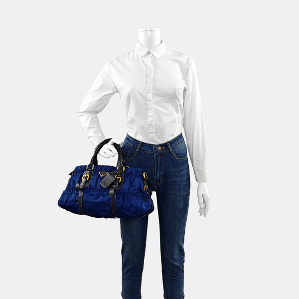 Gaufre Quilted Nylon Blue
