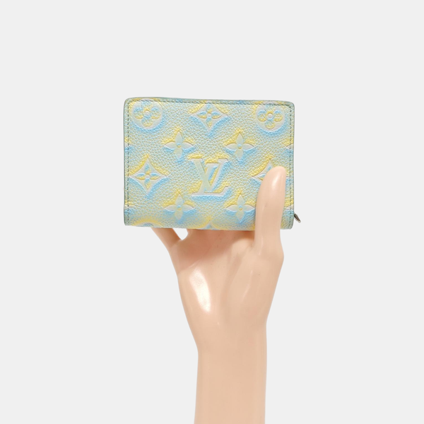 Monogram Calfskin Card Holder Green