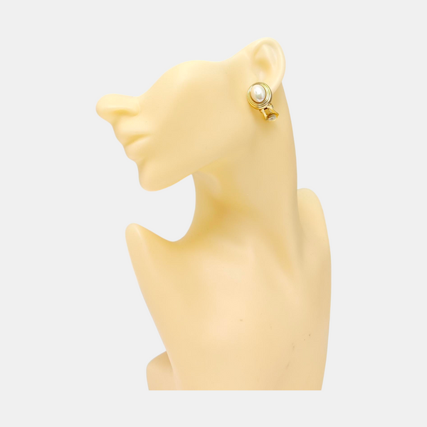 Metal White Clip On Earrings