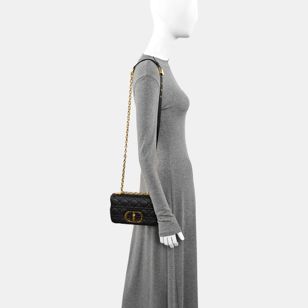 Dior Caro Small Cannage Calfskin Black