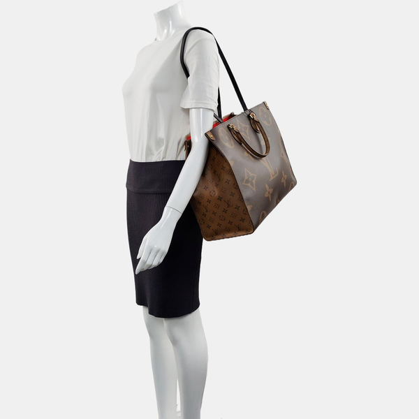 Authenticated pre-owned ONTHEGO GM Monogram Coated Canvas Brown - Tote Bag at Looply