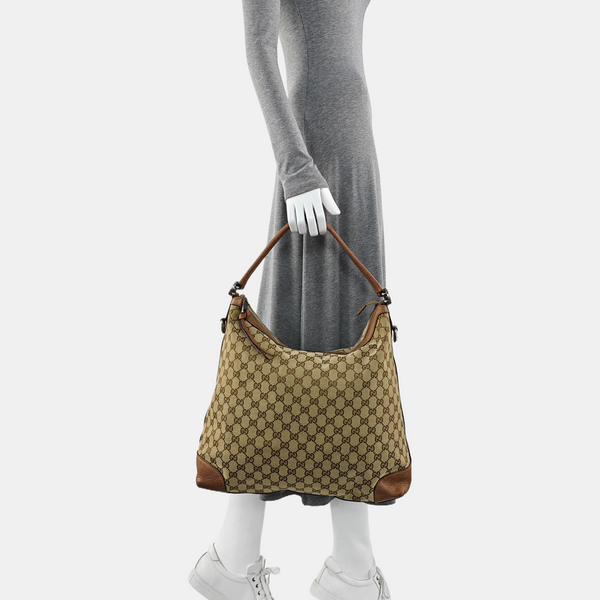 Monogram Canvas Shoulder Bag Beige
