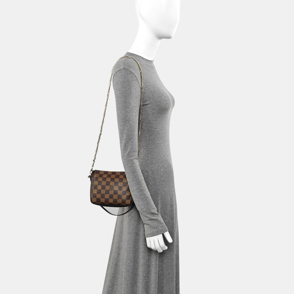 TROUSSE MAKE UP Damier Ebene Coated Canvas Brown