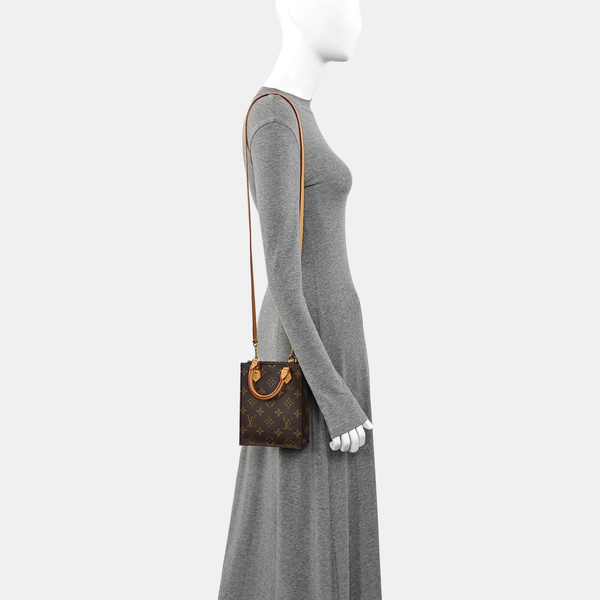 SAC PLAT Mini Monogram Coated Canvas Brown