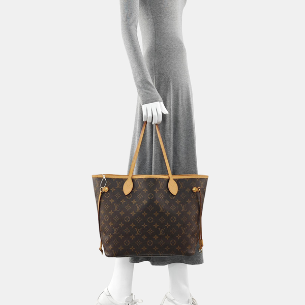 NEVERFULL MM Monogram Coated Canvas Brown