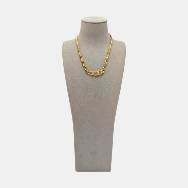 Twist Round Metal Gold Necklace