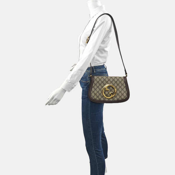 Blondie Small Monogram Coated Canvas Brown