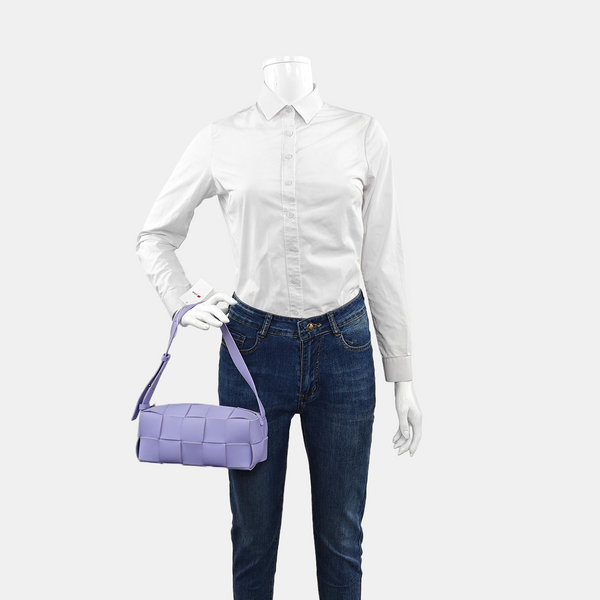 Authenticated pre-owned Intrecciato Small Lambskin Purple - Top Handle Bag at Looply