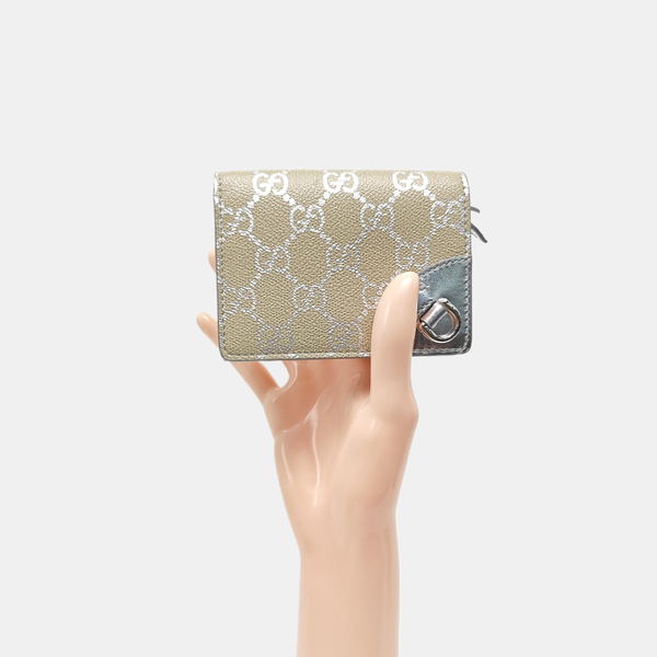 Monogram Leather Wallet Beige