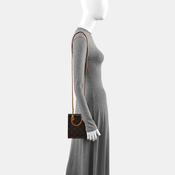SAC PLAT Mini Monogram Coated Canvas Brown