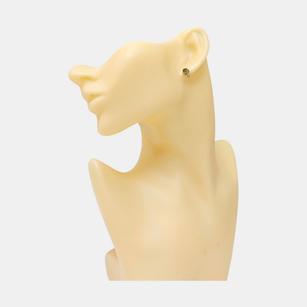 18k Gold Green Stud Earrings