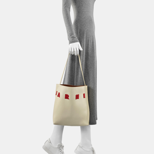 Calfskin Shoulder Bag Small White