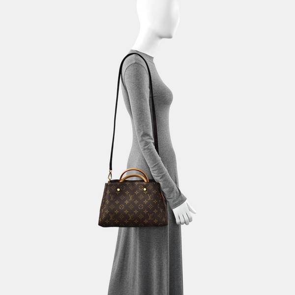 MONTAIGNE BB Monogram Coated Canvas Brown